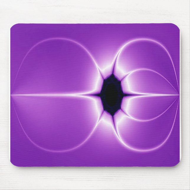Lila und weißes Fraktal Mousepad (Vorne)