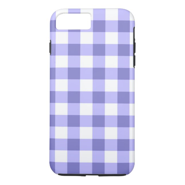 Lila und weißes Gingham-Karo-Muster Case-Mate iPhone Hülle (Rückseite)