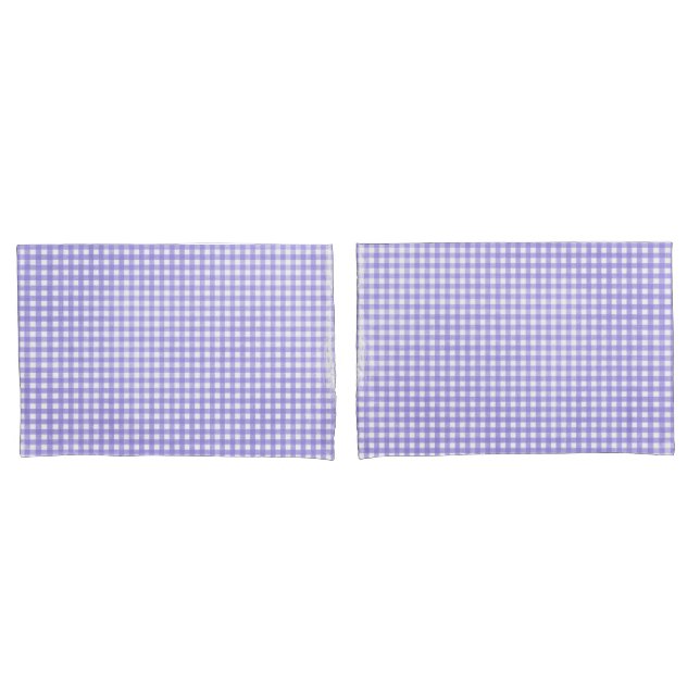 Lila und weißes Gingham-Muster Kissenbezug (Vorderseite-Set)