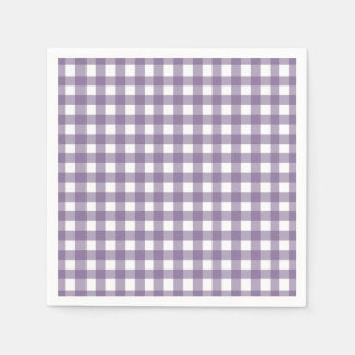 Lila und weißes Gingham-Muster Serviette