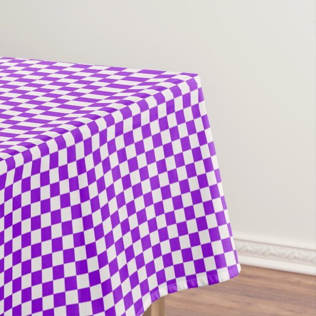 Lila und weißes kariertes Tablett Tischdecke (Beispiel)