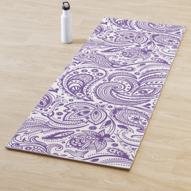 Lila und weißes Paisley-Muster Yogamatte (Beispiel)