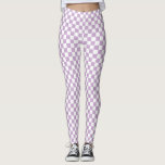 Lila und weißes Prüfmuster Leggings<br><div class="desc">Leggings für lila und weiße Prüfmuster</div>