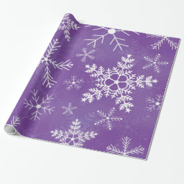 Lila und weißes Schneeflocke-Muster Geschenkpapier