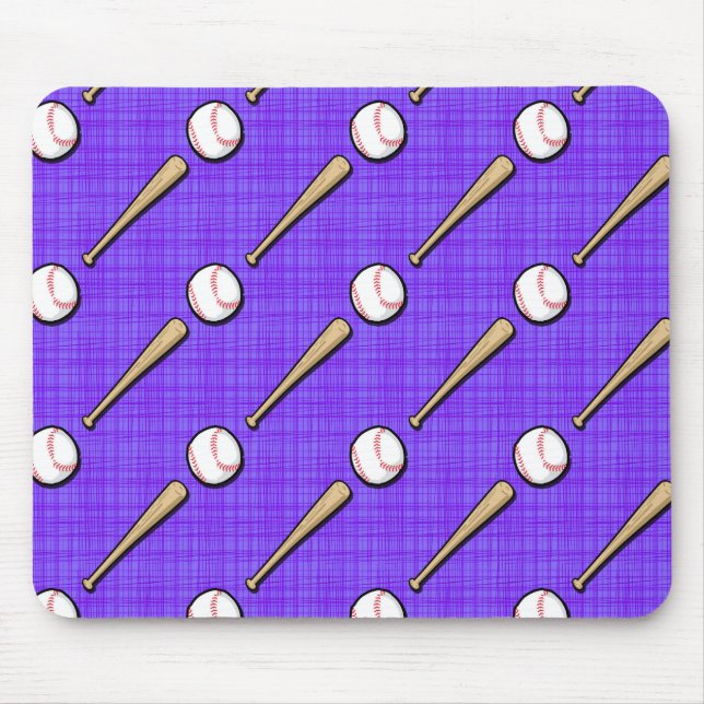 Lila und weißes Softball-Muster Mousepad (Vorne)