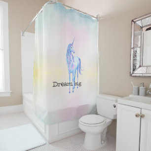 Lila Unicorn Aqua Rosa Gelbe Gefärbte Krawatte Duschvorhang