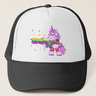 Lila Unicorn - Gewehr Truckerkappe