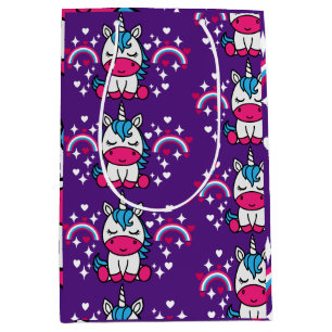 Lila Unicorn Pony Birthday Mittlere Geschenktüte