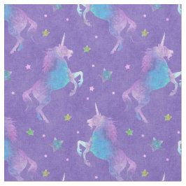 Lila Unicorns-rosa Sterne Stoff