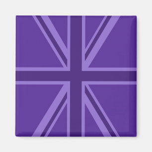 Lila Union Jack Design Magnet
