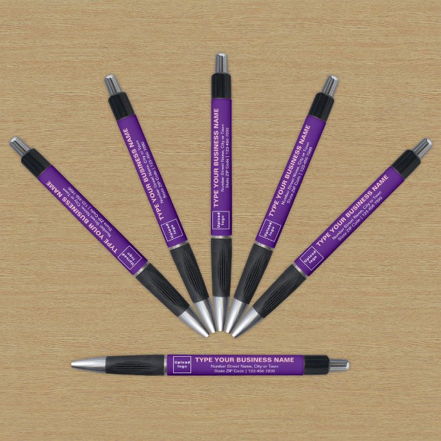 Lila Unternehmensmarke auf Pen Kugelschreiber (Pen with purple barrel and your business brand)