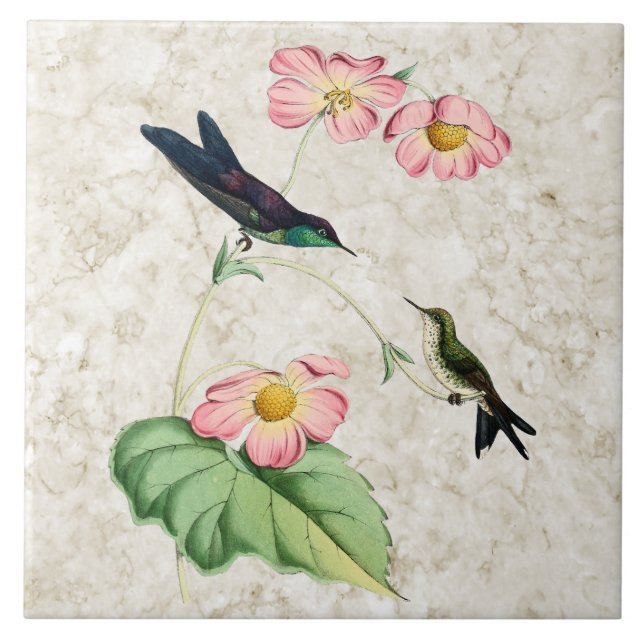 Lila unterstützte Thornbill Kolibri-Keramik-Fliese Fliese (Vorderseite)