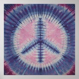 Lila Urple Peace Sign Gefärbte Krawatte Poster