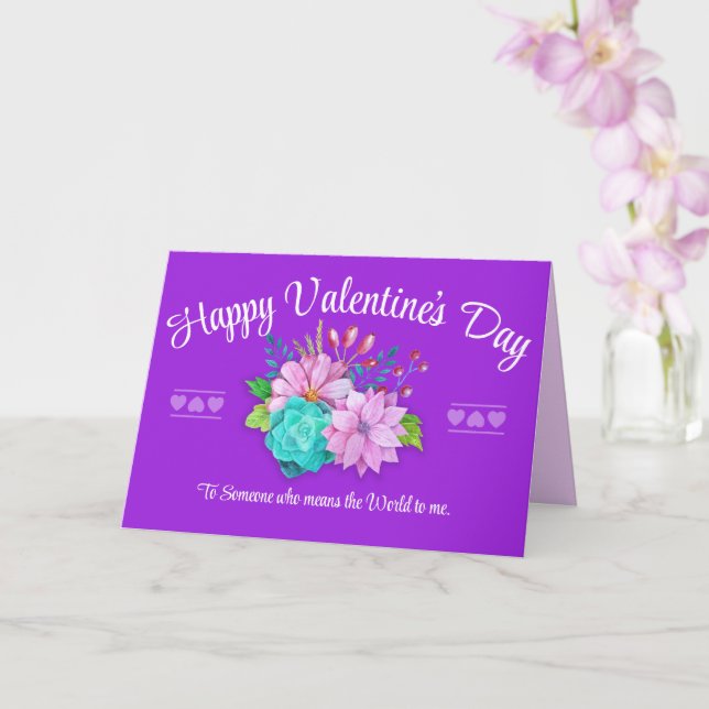 Lila Valentinstag Karte (Orchidee)