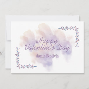 Lila Valentinstag, rosa Dankeskarte