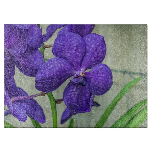 Lila Vanda-Orchideenglas Schneidebrett (Vorderseite)