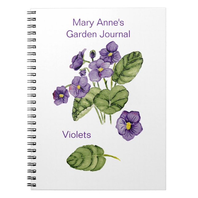 Lila Veilchen Aquarell Spiral Foto Notebook Notizblock (Vorderseite)
