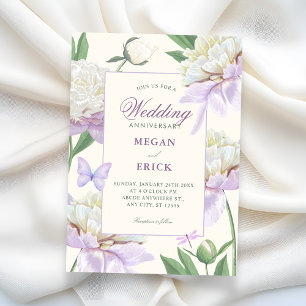 Lila Veilchen Blumengarten Hochzeit Jubiläum Einladung