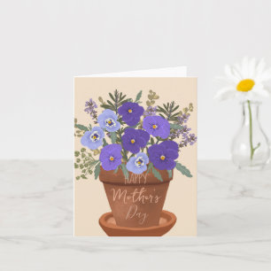 Lila Veilchen in einem Topf – Muttertagsblumen Karte