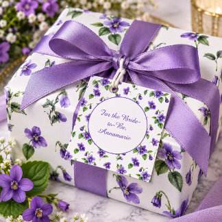 Lila Veilchen-Muster-Geschenk-Anhänger Geschenkanhänger