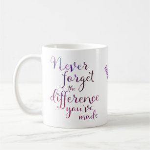 Lila vergessen Sie nie den Unterschied, den Sie ge Kaffeetasse