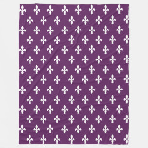 Lila Victorian Fleur de Lys Fleecedecke