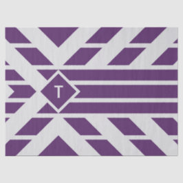 Lila Vierkantenstreifen, Monogramm Tissue Seidenpapier