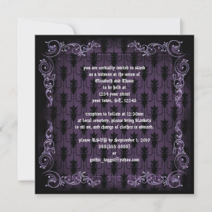 Lila Viktorianische Goth Print Einladung