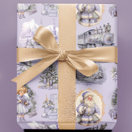 Lila Viktorianisches Weihnachtswrapping-Papier Geschenkpapier