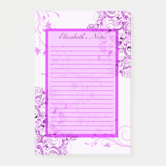 Lila Vintag Post-it Klebezettel (Vorderseite)