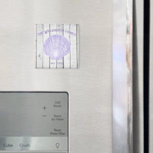 Lila Vintag Scallop Muschel Magnet