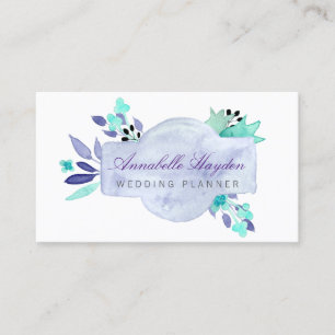 Lila Vintage Blume Visitenkarte