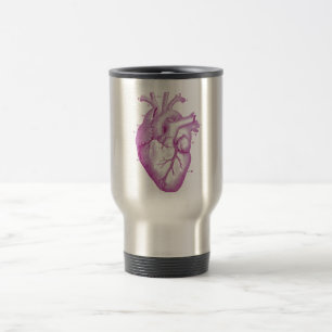Lila Vintage-Herzanatomie Reisebecher