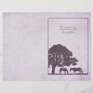 Lila Vintage-Pferdefarm-Hochzeit Flyer