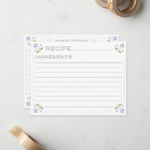 Lila Vintage-Rezeptkarte