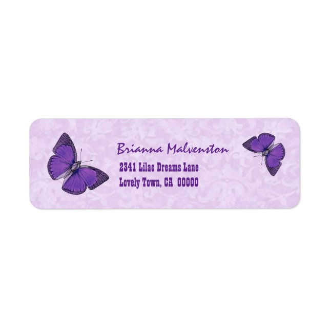 Lila Vintage Schmetterlinge V002 (Vorne)