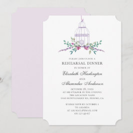 Lila Vintager Vogelkäfig. Probe Einladung