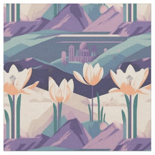 Lila Vintages geometrisches Muster Stoff