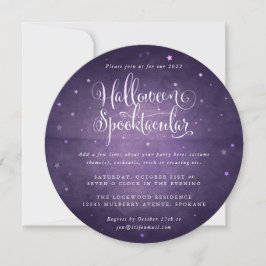 Lila Vintages Halloween Spooktacular Platz/Runde Einladung