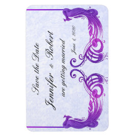 Lila Vintages Pfauenhochzeitmagnet Magnet