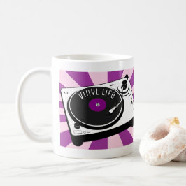 Lila Vinyllebens-Retro Turntable Kaffeetasse