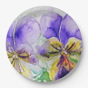 Lila Viola Blume Musterpapierplatte Party Pappteller