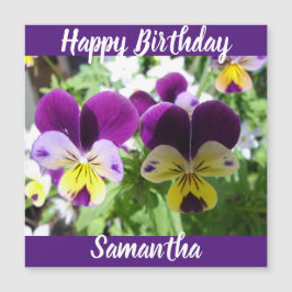 Lila Viola Pansy Hübsche Blume Blumenkarte Magnetkarte