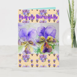 Lila Viola Pansy Kunstrasenkarte Karte