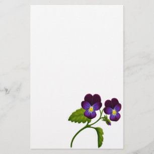 Lila Viola-Pansy-Staate Briefpapier