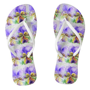 Lila Viola Violas pansy Blume Flip Flops