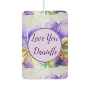 Lila Viola Wasserfarbe Blume Auto Luftfreirer Autolufterfrischer