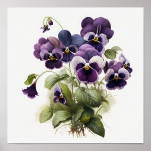 Lila Violas Blume Art Print Poster