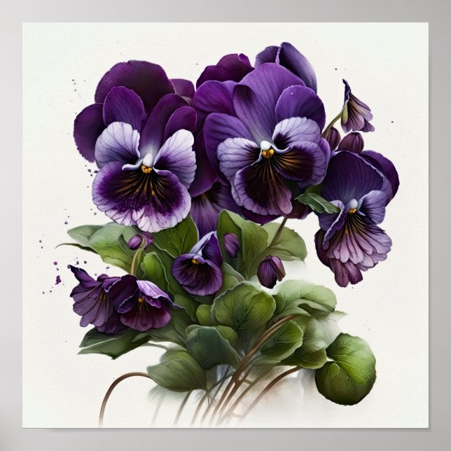 Lila Violas Blume Art Print Poster (Vorne)