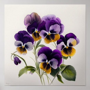 Lila Violas Blume Art Print Poster